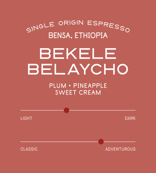 Verve Coffee Roasters - Bekele Belaycho Espresso - Scent Profile - Single Origin Espresso - Bensa, Ethiopia - Tasting Notes: Plum, Pineapple, Sweet Cream - Light + Adventurous